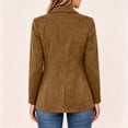 thumbnail image 2 of SuTry Women's Blazer Jacket Notched Lapel One Button Long Sleeve Patch Pockets Relaxed Fit Suede Texture Casual Office Workwear Daily Commute Outerwear, 2 of 4