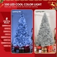 thumbnail image 4 of imerelez 8 FT Pre-lit Artificial Christmas Tree, Hinged Xmas Pine Tree with 1350 Branch Tips, 500 Lights and Remote Control for Holiday Party Office Home, Silver, 4 of 7