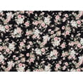 thumbnail image 2 of Zelouf Non Stretch Polyester Challis Print  , Sewing, DIY, Crafts Fabric by the Yard, 987 Blk/coral, 3 Yard, 2 of 2