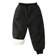 thumbnail image 2 of Kids Snow Pants Boys Girls Winter Ski Pant Thick Lined Warm Long Pants (Black), 2 of 5