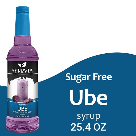 Syruvia Sugar Free Ube Flavored Syrup for Drinks, Cocktails, Lemonades, Iced Teas and Desserts – 25.4 fl oz
