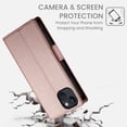 thumbnail image 4 of Allytechgroup for Apple iPhone 13 Case Wallet, Retro PU Leather Slim Fit Business Style Magnetic Closure Cards Slots RFID Blocking Phone Case for Women Men, Rosegold, 4 of 6