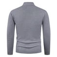 thumbnail image 6 of Dolkfu Men Fall Sweaters Mock Neck Quarter Zip Gray Slim Fit Sweater Stand Collar Men's Pullover Stretch Knitwear L, 6 of 9