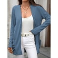thumbnail image 2 of jinghuiyue Womens Lightweight Cardigans Casual Open Front Long Sleeve Knit Long Cardigan Sweaters with Pockets S, 2 of 7