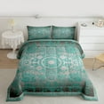 thumbnail image 2 of jejeloiu Retro Bohemian Flowers Bedding Comforter Set,Rustic Damask Pattern Twin Comforter Sets,Cyan Vintage Floral Bedding Set For Men Womwn,Microfiber Bedroom Decor Reversible,2 Pieces, 2 of 8