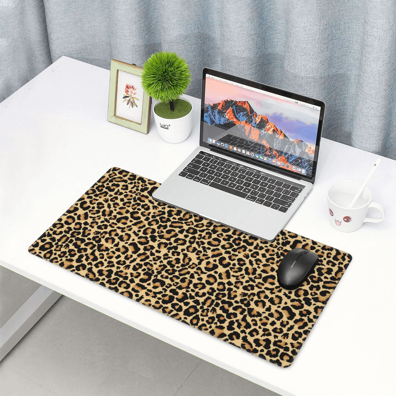 Kdxio Leopard Print Print Large Gaming Mouse Pad,Non-Slip Base,Water Resist Keyboard Pad for Gamer,Office & Home,29.5 x 15.8 in