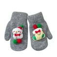 thumbnail image 2 of Cadancy Womens Christmas Winter Gloves Cute Snowman Knitted One Finger Warm Mittens Comfy Soft Fleece Stretchy Cold Weather Xmas Outdoor Holiday Gifts, 2 of 4
