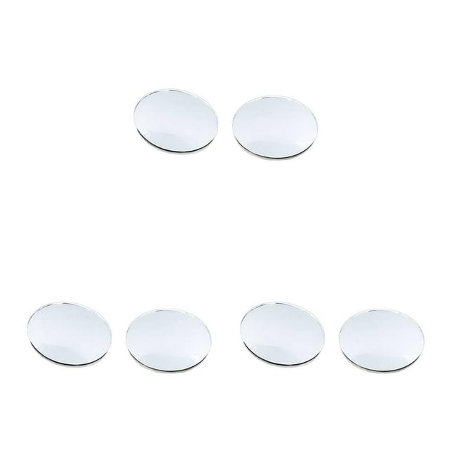 Decodeary 1Pcs/2pcs Blind Spot Mirror Wide Angle Side Car Frameless Adjustable 360 Degree Round Glass silvery 2pcs 3Set