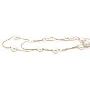 KATGI Fashion 18K Gold Plated Beautiful Pearls Long Chain Necklace