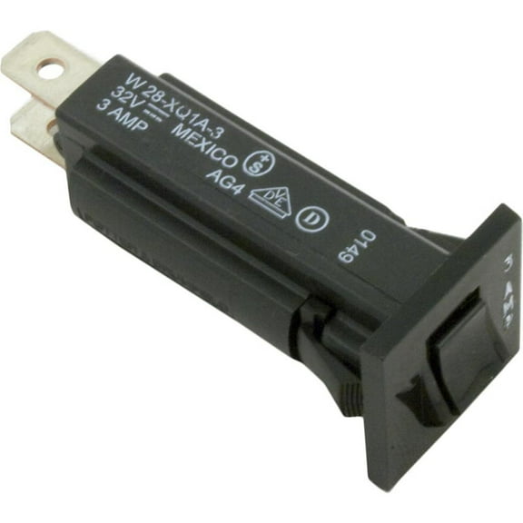 Circuit Breaker, P and B, 3A 115v, Push Thru