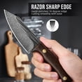 thumbnail image 2 of 3.5" Fixed Blade Hunting Knife Set Knife Boning Knives Meat Carving Knife Bushcraft Butcher Knives with Lanyard, 2 of 8