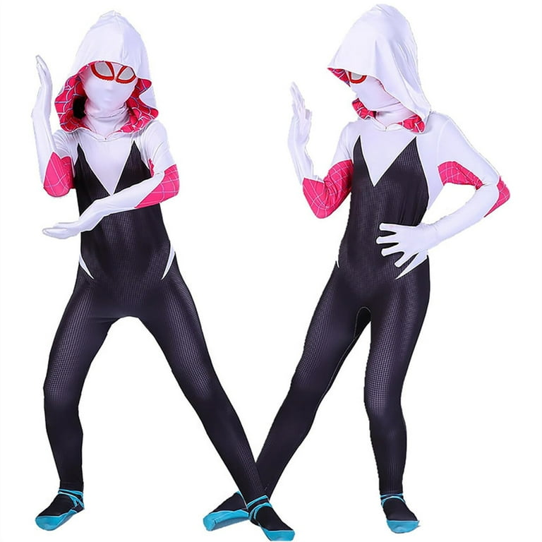 TEEN SIZED SPIDER Gwen All-over Print Youth Swimsuit Spider Teen Teenager  Girls One-piece Swimsuit Cosplay Spidergwen Superhero, Costume 