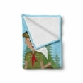 thumbnail image 2 of Colorful Soft Flannel Fleece Throw Blanket, Camp Woman and Men in the Forest Outdoors National Park Recreation Theme Print, Cozy Plush for Indoor and Outdoor Use, 60" x 80", Multicolor, by Ambesonne, 2 of 6