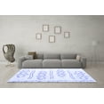 thumbnail image 3 of Ahgly Company Machine Washable Indoor Square Solid Blue Modern Area Rugs, 5' Square, 3 of 4