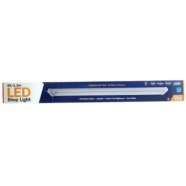 Feit Electric 4' LED Utility Shop Light with Pull Chain On/Off Switch ...