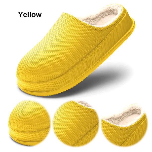 Pareja Esponjosas Zapatos Casa Sin Cordones Con Punta Cerrada Impermeables Antideslizantes Forro Felpa Lavables A Máquina para Interiores Y Exteriores