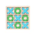 thumbnail image 3 of lionlar Tic TAC Toe Board Game Rustic Parent Child Interaction Party Favors Coffee Table light blue green, 3 of 9