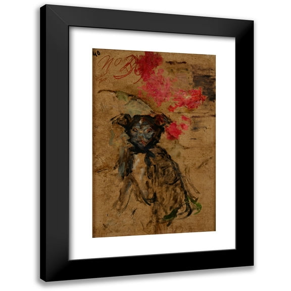 Olga Boznanska 11x14 Black Modern Framed Museum Art Print Titled - Study of the Artist's Dog (1925)