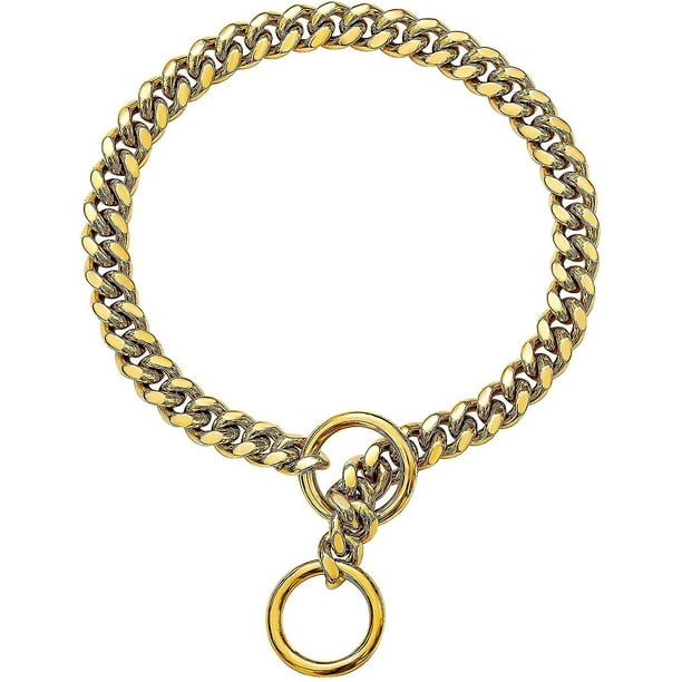 Golden Dog Chain Necklace Choker Stainless Steel Metal Collar Chain For