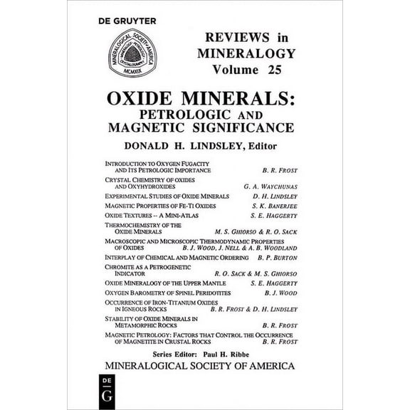 Reviews in Mineralogy & Geochemistry Oxide Minerals, Book 25, (Paperback)