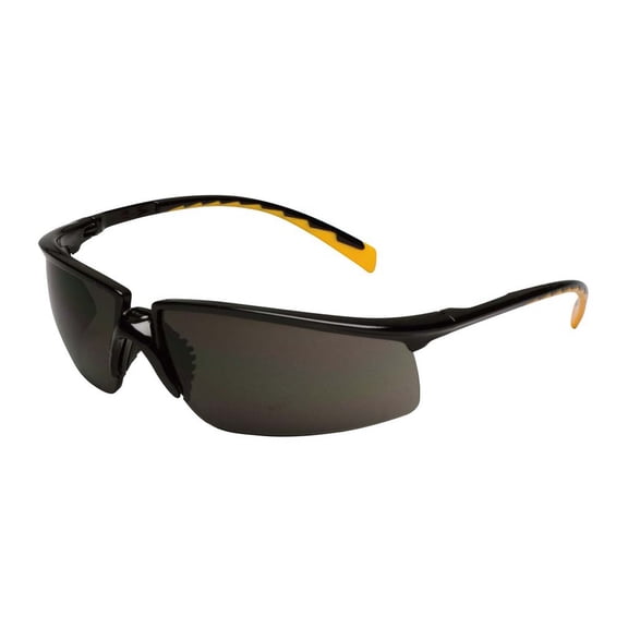Privo Safety Eyewear, Gray Lens, Polycarbonate, Anti-Fog, Black Frame