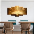thumbnail image 4 of ZHONGYUTONG Cross Canvas Wall Art 5 Piece Holy Bible and Cross Pictures Christian Religious Painting for Church Prayer Room Decor Framed (12x20inx2pcs 12x30inx2pcs 12x40inx1pcs), 4 of 5