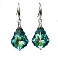 thumbnail image 1 of Pendientes colgantes de hojas barrocas para mujer, alfileres chapados en plata ER, 1 of 3
