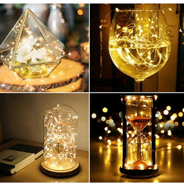 Halloween Decorations Clearance Sale 2m 20 LED Submersible Waterproof Light Copper Wire String Lights Base Lamp