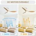 thumbnail image 4 of 56 Inch Modern Ceiling Fan with Dimmable LED Light, Quiet Reversible DC Motor for Indoor & Outdoor Use, White ABS Blades, Remote Control, 4 of 10