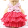 thumbnail image 4 of YUEHAO Dog Skirts for Small Dogs Girl Dog Clothing Cat Clothing Pet Supplies Striped Suspender Mesh Skirt Dress Pet Dog Clothes (Red, L), 4 of 7