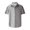 thumbnail image 5 of EQWLJWE Button Down Shirt Mens Summer Collar Shirts Casual Non Positioning Striped Print Short Sleeve Button Down Shirts Loose Fit Beach Shirts Streetwear, 5 of 5