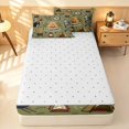 thumbnail image 4 of Erosebridal Happy Camping Zipper Twin Comforter Sets with Fitted Sheet and 2 Pillowcases for Boys Girls, Woodland Animal Zipper Bedding Set, Reversible, 4 of 7