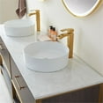 thumbnail image 6 of Vinnova Murica 72" White Top and Vessel Sink Double Vanity Oak Wood Gold Frame, 6 of 9