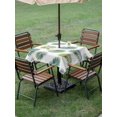 thumbnail image 4 of Outdoor Tablecloth with Umbrella Hole for Patio/Picnic/Party/Camping, Green Blue Palm Leaf Waterproof Table Cloth Square Cover Washable, Summer Botanical Tropical Plants (60"x 60"), 4 of 8