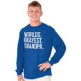 thumbnail image 3 of Worlds Okayest Grandpa Funny Men's Big & Tall Long Sleeve Graphic Tee Brisco Brands 3X, 3 of 5