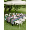 thumbnail image 3 of Bohemian Outdoor Tablecloth - 52x70 Inch Rectangle Dining Table Cover, Boho Modern Abstract Minimalist Paisley Green Waterproof Outdoor Table Cloth with Umbrella Hole & Zipper for Picnic/Patio/Party, 3 of 7