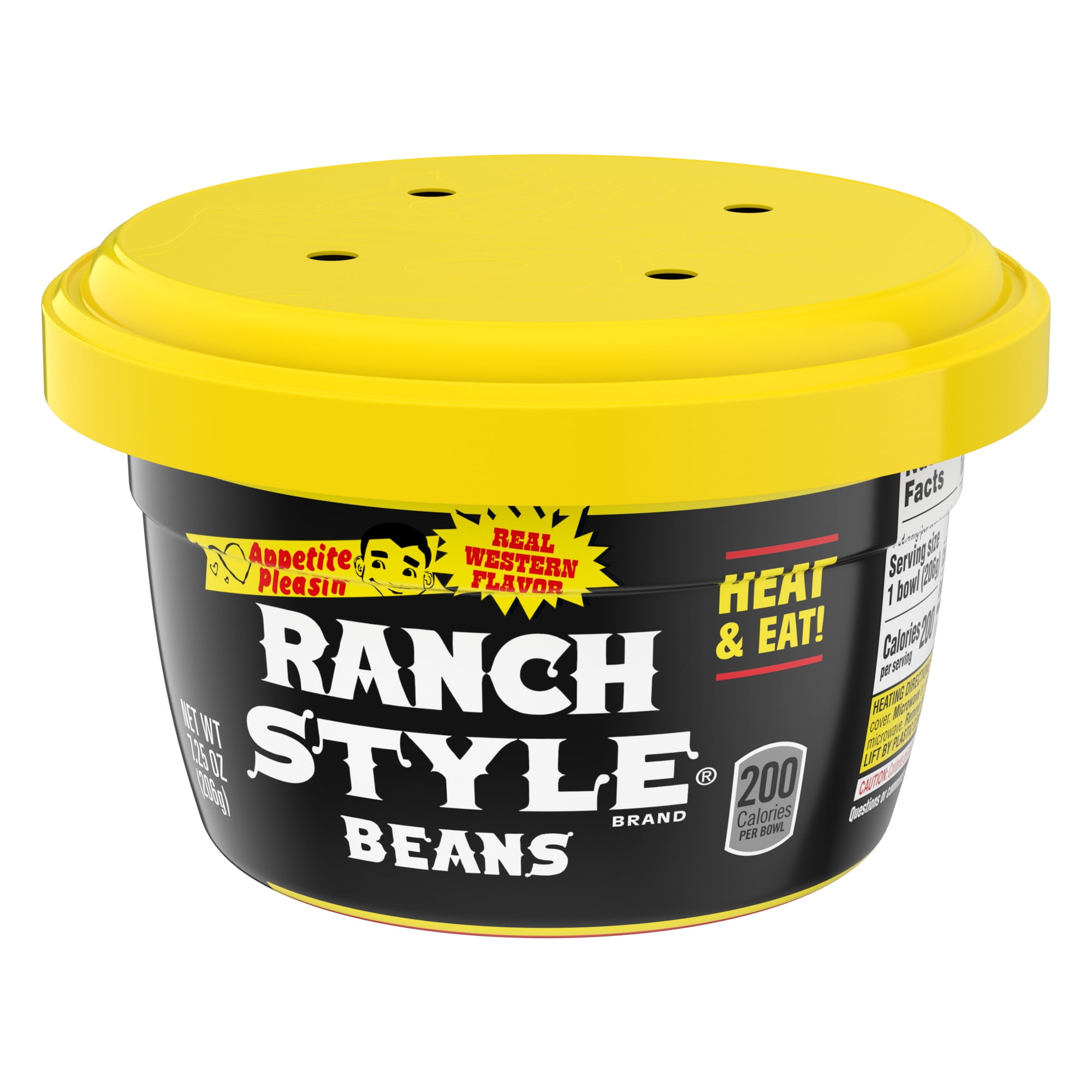 (4 pack) Ranch Style Pinto Beans Microwavable Cups, 7.25 oz.