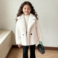 thumbnail image 1 of Parkas de manga larga para niños, color liso, de invierno, de imitación de visón, para niñas pequeñas, abrigo grueso acolchado de longitud media, abrigo de poliéster para niños, 1 of 7