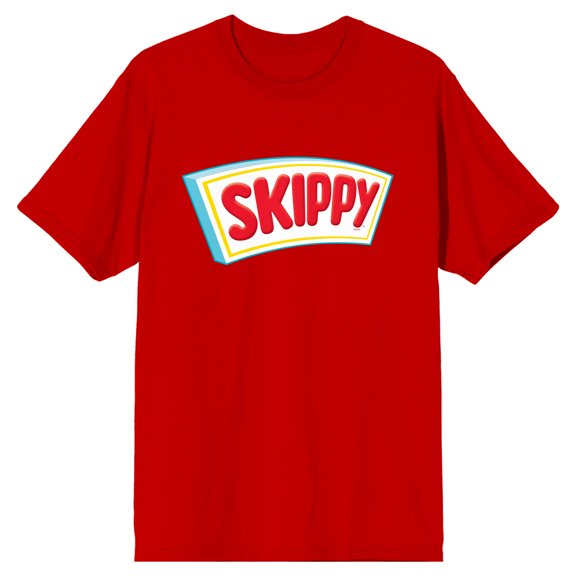 Skippy Logo Crew Neck Short Sleeve Red Men's T-shirt-Medium
