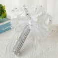 thumbnail image 3 of Wedding Bouquets for Brides or Bridesmaids - White Crystals Silk Roses Bridal Bridesmaid Wedding Hand Holding Bouquet, 3 of 4