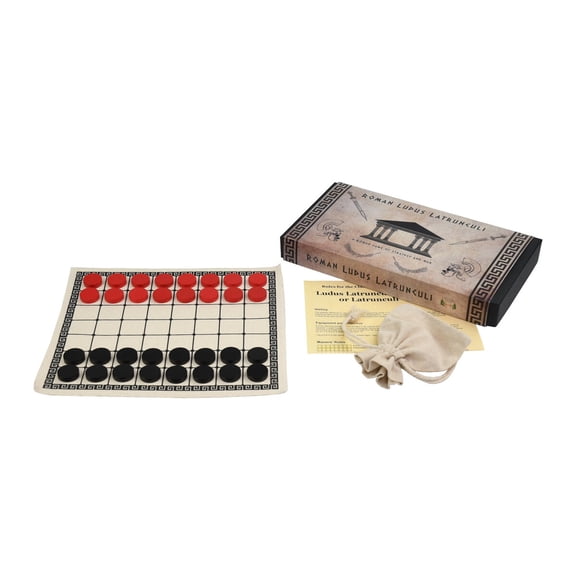 Roman Ludus Latrunculi (Cloth Board Game in Box)