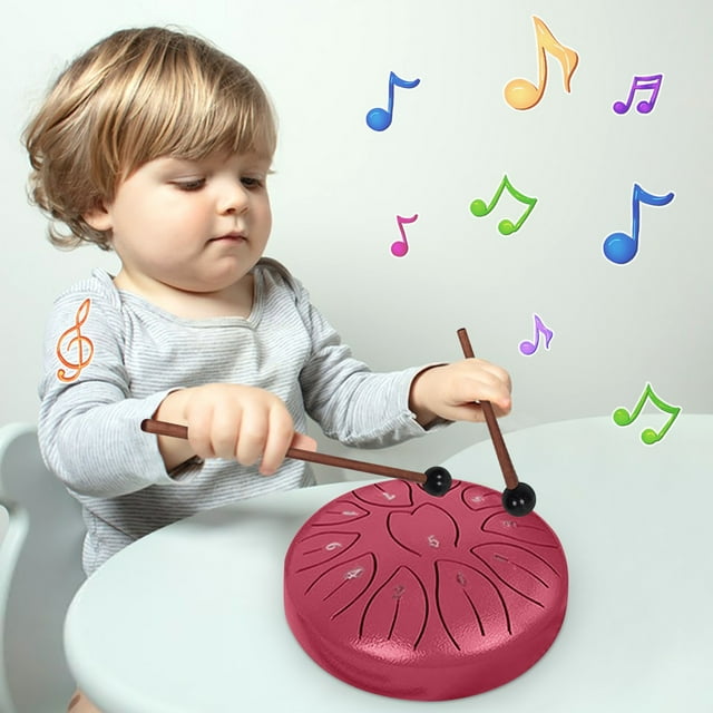 Tambour de Pluie, Staron 2026 Tambour à Langue en Acier de 11 Notes, Instrument Handpan, Sonodrum Portable pour Jardin Extérieur avec Rythmes Apaisants pour Relaxation Yoga Méditation