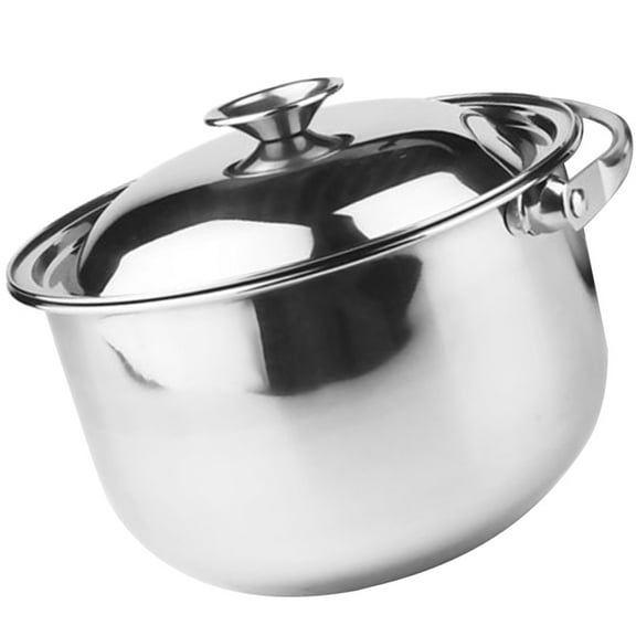 SEWCHICS Stock Pot Stainless Steel Silver 1Pcs 8.7In Round Heat Conduction Cooking Pot