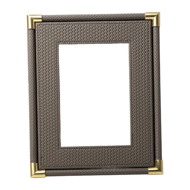 Marco de fotos de cuero sintético para escritorio, soporte para fotos, para exhibir tarjetas 18cmx3cmx22cm