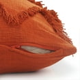 thumbnail image 5 of Ox Bay Avani Burnt Orange Solid Cotton Fringed Adult Decorative Throw Pillow, 5 of 8