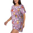 thumbnail image 2 of Wukai Lovely Animals Print Women's Pajama Set - Short-Sleeve Top and Shorts with Elastic Waistband and Pockets for Loungewear, Yoga, and Casual Wear-X-Large, 2 of 8