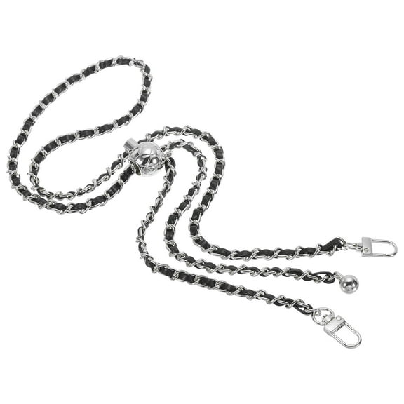 Uxcell 47 Inch Purse Chain Strap, Adjustable Handbag Chains Shoulder CrossBody Replacement for Bags, Black/Silver Tone