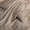 thumbnail image 5 of MooMee Duvet Cover Set King 600-TC 100% Extra Long-Staple Cotton Sateen Silky Smooth Luxury (Taupe), 5 of 6