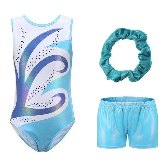 Gymnastics Leotards for Girls Toddler Kids One Piece Sparkle Colorful Rainbow Dancing Athletic Leotards Size 5-12 Years