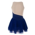 thumbnail image 4 of YONGHS Robe Tutu de Patinage Artistique avec Strass Brillants pour Filles Enfants, Justaucorps de Gymnastique Ballet Bleu Foncé 10, 4 of 7